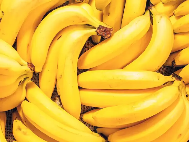Bunches of ripe bananas