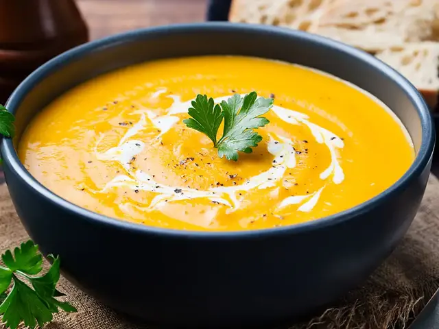 Bowl of butternut squash soup