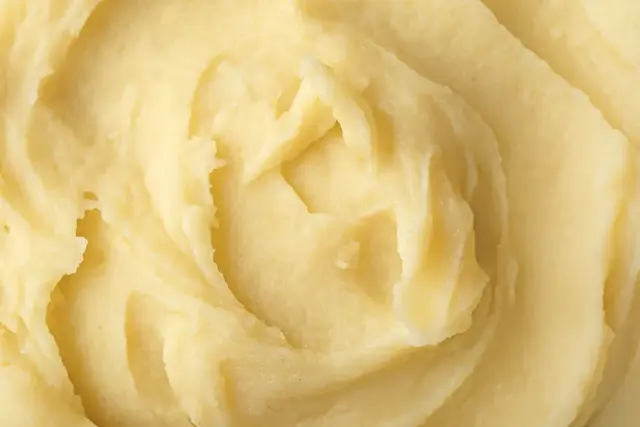 Close-up of smooth mashed potatoes
