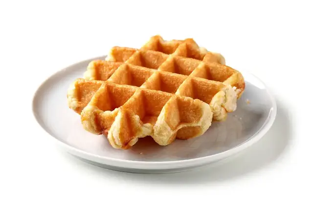 Waffle on a white plate
